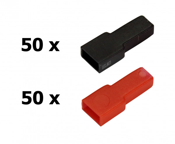 ISOLIERHÜLSE 6,3mm 100 Stk. (rot+schwarz)