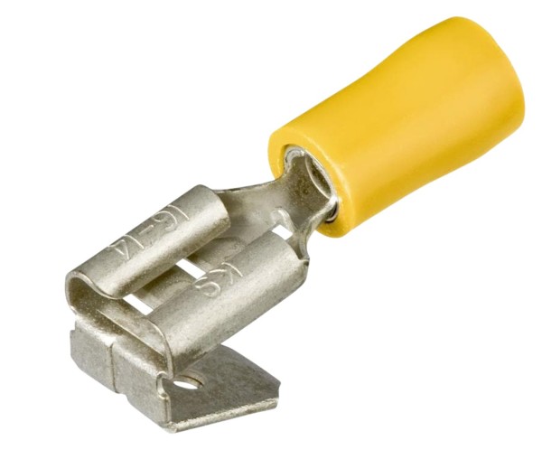 FLACHSTECKER+ABZW. GELB 6,3mm